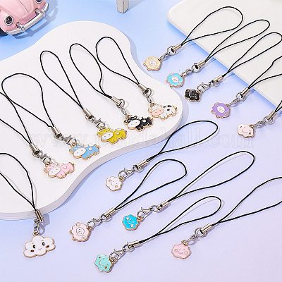 Мобильный ремешок из сплава эмали HJEW-SW00024-02-1