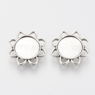 Тибетский стиль сплава шармы скольжения кабошон сеттинги TIBE-Q086-079AS-LF-1
