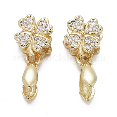 Латунь микро проложить кубический цирконий KK-K244-44G-1