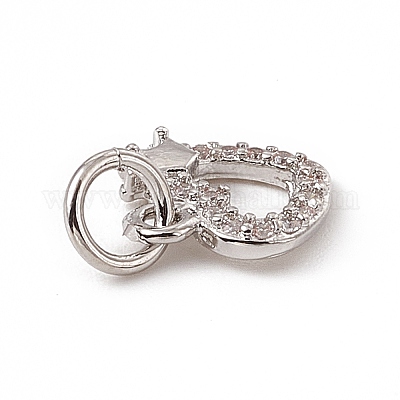 Латунные микропаве прозрачные кубические циркониевые подвески ZIRC-F132-38P-1