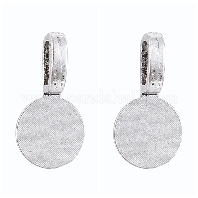 Клей из сплава в тибетском стиле на плоских подушечках для подвесок X-TIBEP-1124-AS-LF-1