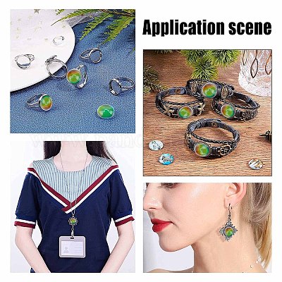 30 шт. 2-х видов полупрозрачных стеклянных кабошонов GLAA-SC0001-71-1