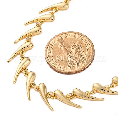 Латунные цепочки-капли из латуни с покрытием стойки для женщин NJEW-C064-01G-1