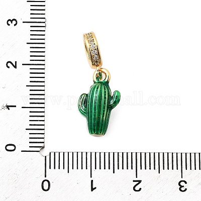 Европейские подвески из латуни с зеленой эмалью KK-F904-28G-1