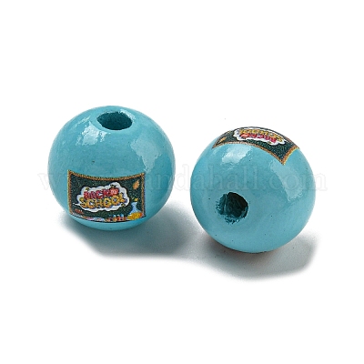 Набивные деревянные европейские бусины WOOD-L020-D12-1