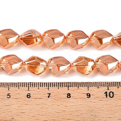 Стеклянные бусины с гальваническим покрытием  EGLA-T021-10D-1