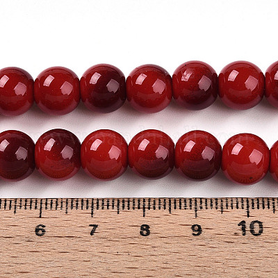 Выпечка окрашенные стеклянные бусины пряди X1-DGLA-N012-10mm-10-1