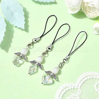 3 шт. подвесные украшения в виде ангела из стекла и акрила HJEW-JM04085-1