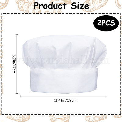 2 шт. регулируемый колпак повара из поликоттона AJEW-CN0002-25A-1