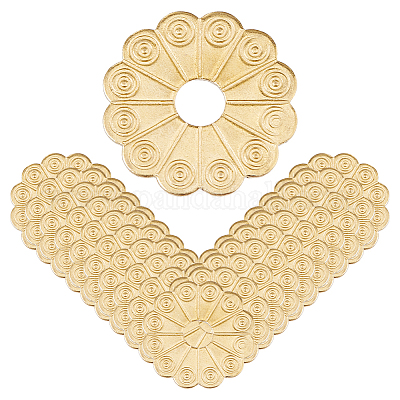 20 шт. латунные цветочные шайбы KK-FH0008-16G-1