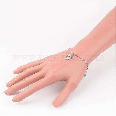 Браслеты с подвесками из хирургической нержавеющей стали 316 BJEW-JB02364-1