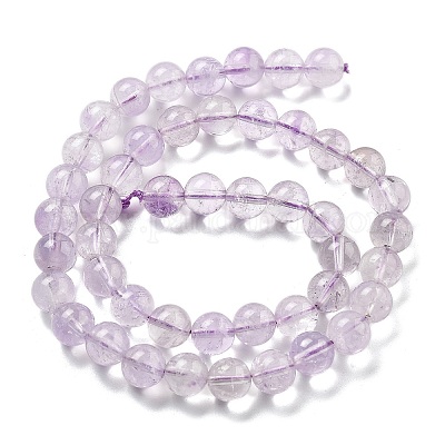 Нити круглых бусин из натурального лавандового аметиста G-L411-12-8mm-1