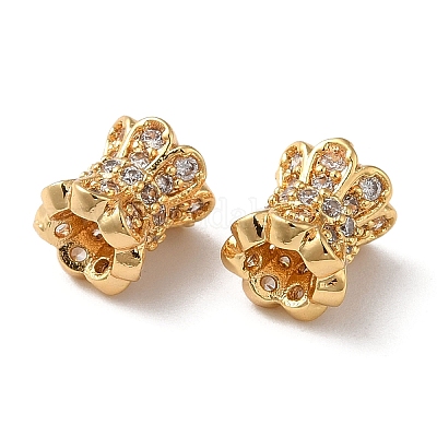 Латунные микро проложить кубического циркония бусы KK-P239-34G-1