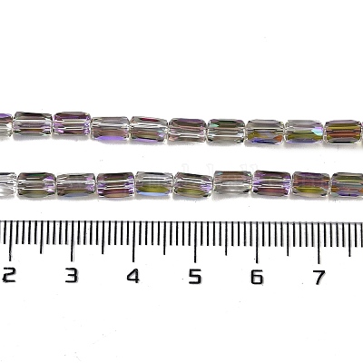 Стеклянные бусины с гальваническим покрытием  GLAA-Q101-02A-HP02-1