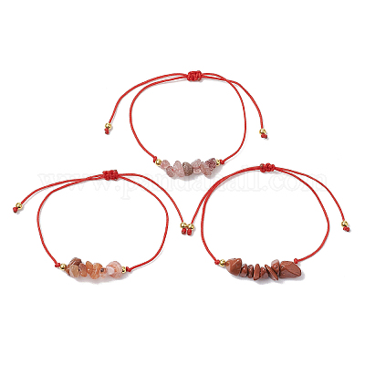 3шт 3 стиля браслетов из плетеных бусин с драгоценными камнями BJEW-JB11146-10-1