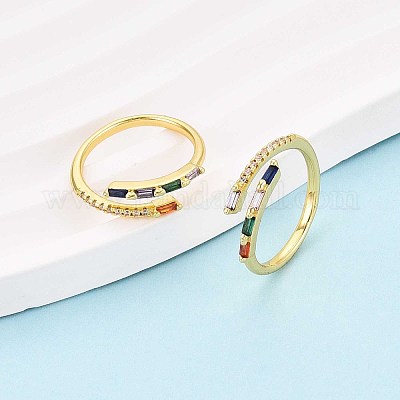 Манжеты из латуни с микро паве кубический цирконий для женщин KK-T071-79G-1