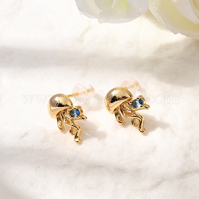 Латунь серьги EJEW-C158-11A-G-1