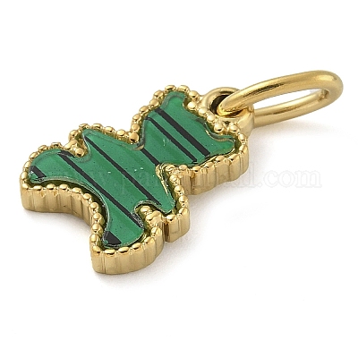 Подвески-медведи из синтетического малахита STAS-B075-01G-01-1