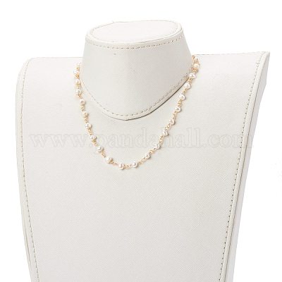 Натуральный жемчуг бисера ожерелья NJEW-JN03435-01-1
