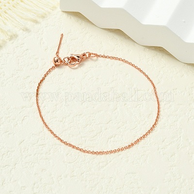 Латунные кабельные цепи браслеты для женщин BJEW-G735-09RG-1