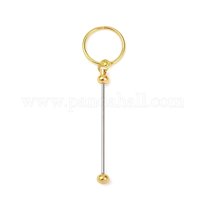 Железные стержни для ключей с бусинами AJEW-R004-02G-1