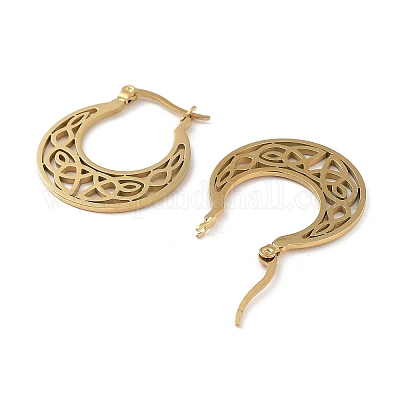 Серьги-кольца из нержавеющей стали 304 EJEW-P271-01G-1