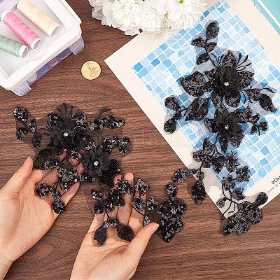 3d цветочная полиэфирная вышивка PATC-WH0012-33A-1