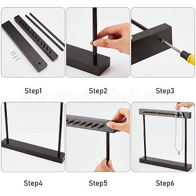 Подставка для ожерелья из искусственного орехового дерева NDIS-WH0011-01-1