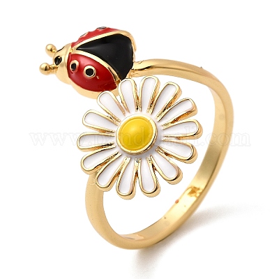 Латунные эмалевые регулируемые открытые манжеты для женщин RJEW-I111-01G-01-1