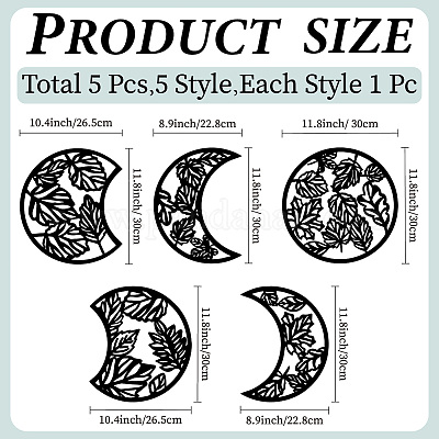 Деревянный кулон с фазой луны HJEW-WH20013-006-1