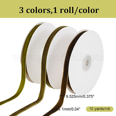 3 рулон двухцветной односторонней бархатной ленты SRIB-AR0001-19-1