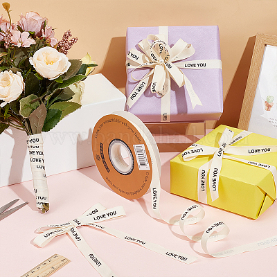 30 ярд хлопковой ленты с принтом «Люблю тебя» OCOR-WH0086-87B-1