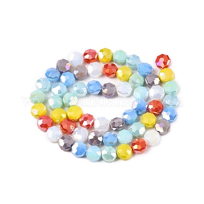 Стеклянные бусины с гальваническим покрытием  GLAA-T023-A25-01-1