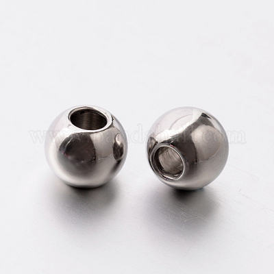 Круглые бусины из нержавеющей стали марки 304 STAS-E082-18-1