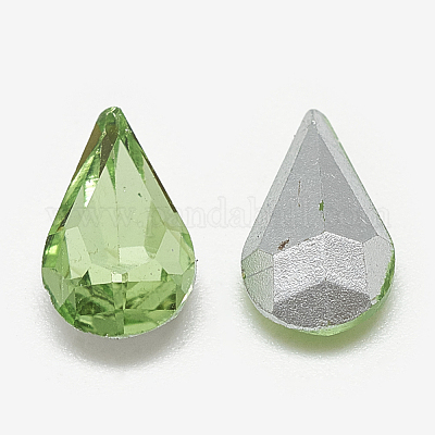 Заостренные заднее стекло горный хрусталь кабошоны RGLA-T082-6x10mm-19-1