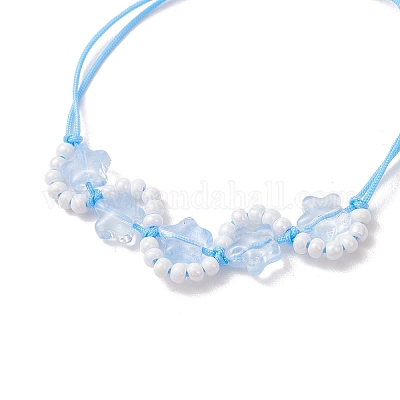 Браслеты из плетеного бисера и стеклянных бусин&nbsp;BJEW-MZ00315-1