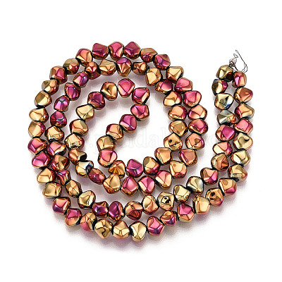 Стеклянные бусины с гальваническим покрытием  EGLA-N017-05A-B03-1