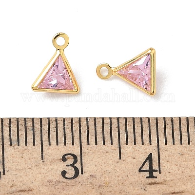 Треугольные подвески из латуни с микропаве из кубических цирконий KK-Z136-29G-02-1