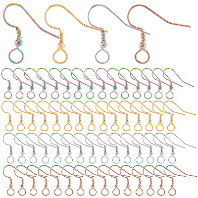 120 шт. 4-х цветные крючки для сережек из нержавеющей стали 304 STAS-SC0010-41-1