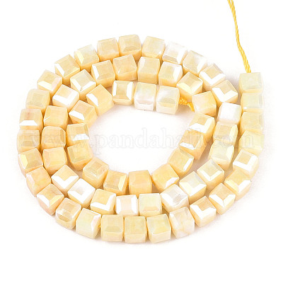 Антикоррозийные гальванические стеклянные бусины GLAA-T025-6mm-10I-1