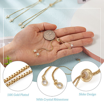 Регулируемые латунные ползунковые браслеты с покрытием стойки YS-TAC0001-14G-1