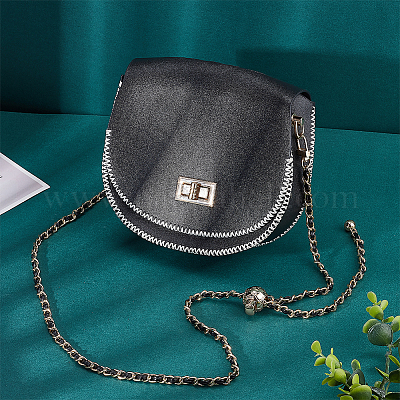 Плетеные ручки из искусственной кожи и железные цепные ручки для сумок AJEW-WH0312-97-1