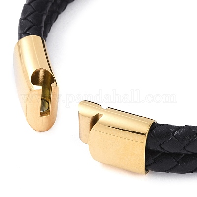 Многопрядные браслеты из кожаного шнура с круглыми бусинами из смешанных камней BJEW-A009-10G-1