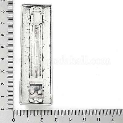 Прямоугольные заколки для волос из сплава с узором фаз луны PHAR-G011-01AS-1