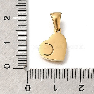 Подвески в форме сердца из нержавеющей стали 304 со стразами STAS-Z103-01G-03-1