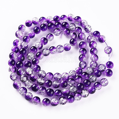 Выпечки окрашены прозрачным потрескивание Стекловолокна круглый шарик DGLA-Q018-8mm-47-1