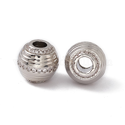 Стойки обшивки латунь микро проложить кубического циркония бусы KK-C007-46P-1