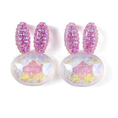 Кабошоны для декодирования головы кролика из прозрачной эпоксидной смолы CRES-M034-05C-1