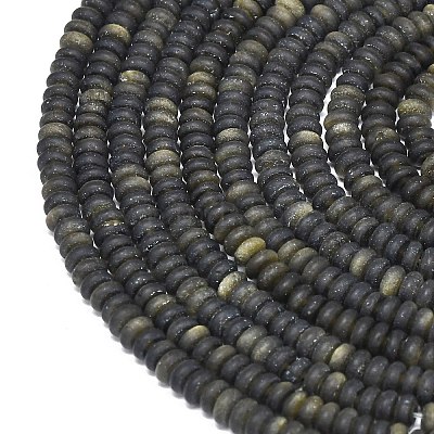 Естественный золотистый отлив обсидиан бисер пряди G-P575-A29-4x2mm-1
