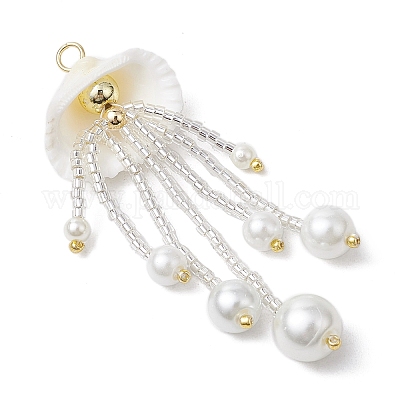 Подвески из стеклянных бусин в виде медуз PALLOY-MZ00571-01-1